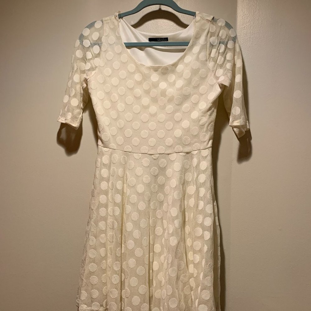 Lulu's Mesh Polka Dot A-Line Dress